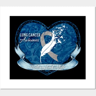Lung Cancer Awareness Sapphire Heart Edition Posters and Art